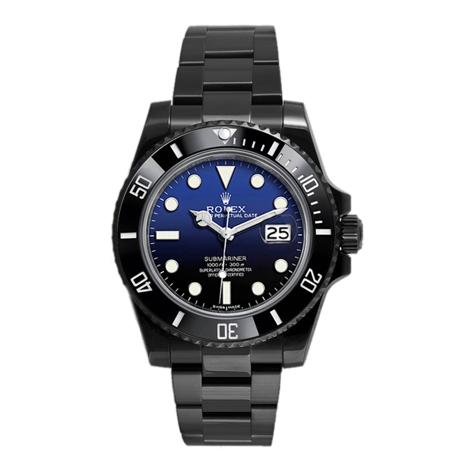 Rolex Ceramic Deepblue Submariner 116610 DLC-PVD