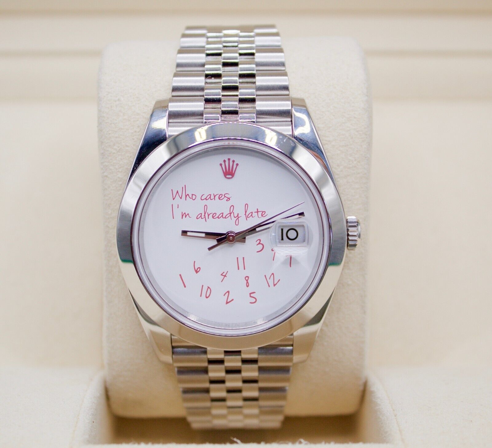 Rolex Datejust 41 "Who Cares I'm Already Late" Dial Stainless Jubilee Band