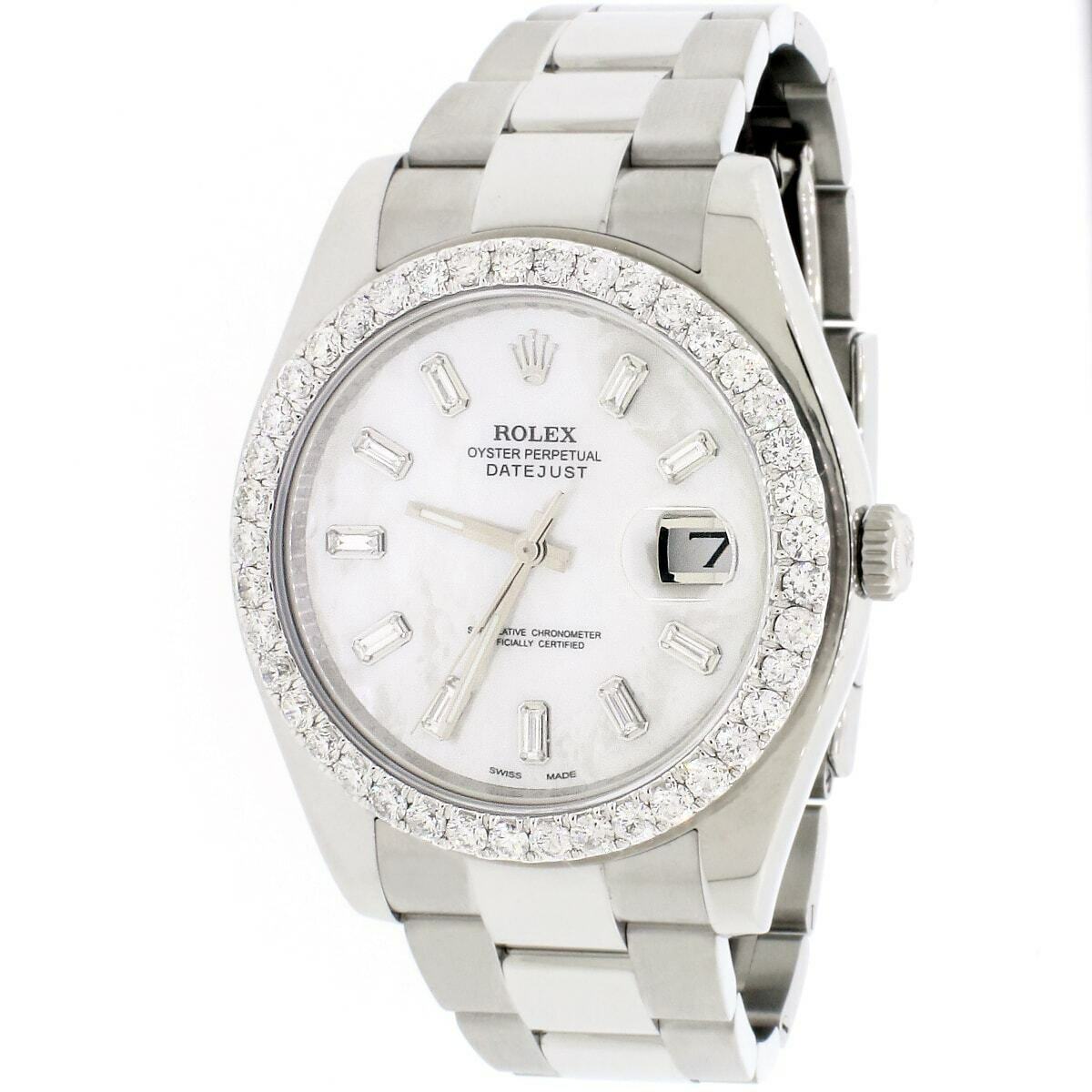 Rolex Datejust II 41mm Automatic Mens Oyster Watch 116300 w/diamond Box &amp; Papers