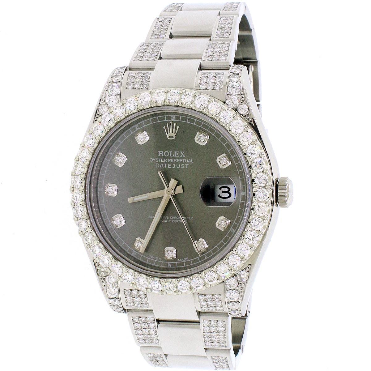 Rolex Datejust II 41MM SS w/7.0Ct Diamond Dial, Lugs, Case & Bracelet Box Papers